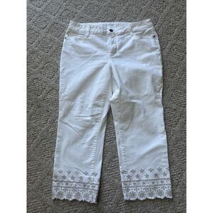 St Johns Bay Capri Jeans Women's 14 Stretch Mid Rise Slim Leg Pants‎